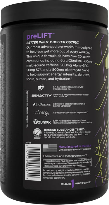 Rule 1 preLIFT | Pre-Workout Energy & Performance