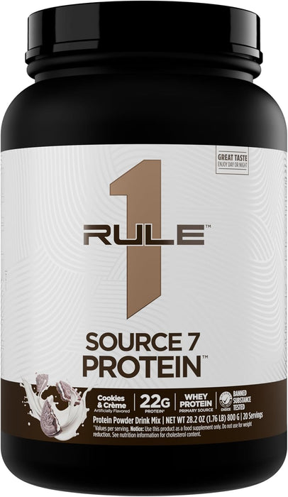 Rule 1 Source 7 Protein powder scoop for sustained protein support 2lb Cookies & Creme