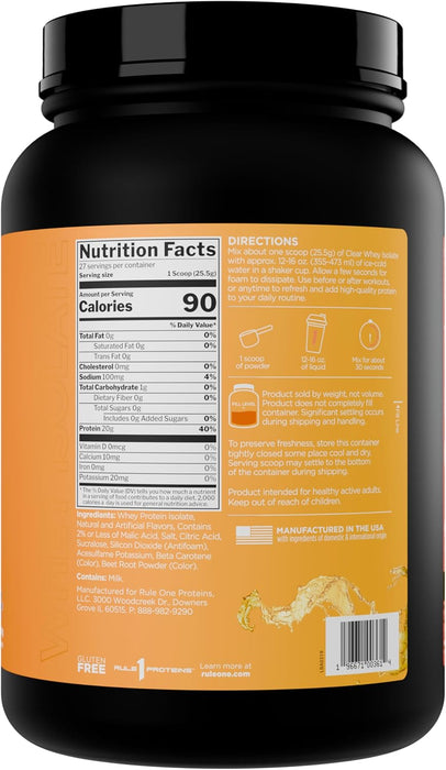 R1 Clear Whey Isolate | Clear Protein with Electrolytes