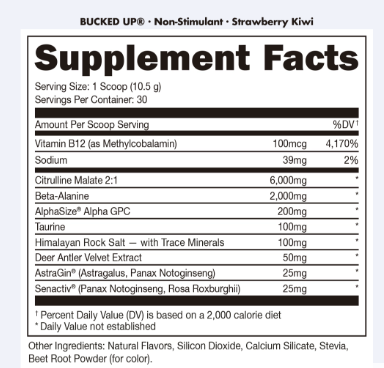 Bucked Up Non-Stimulant Pre-Workout