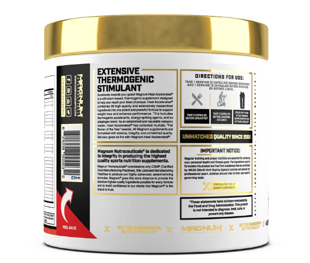 Magnum Heat Accelerated Energy & Focus Thermogenic Side Label – TigerFitness.com