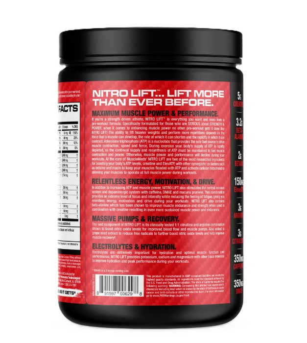 MuscleMeds Nitro Lift Pre-Workout 40 Servings | Tigerfitness.com