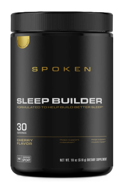 Spoken Sleep Builder 30 Servings – non-melatonin sleep support with amino acids, inositol, and triple magnesium blend.