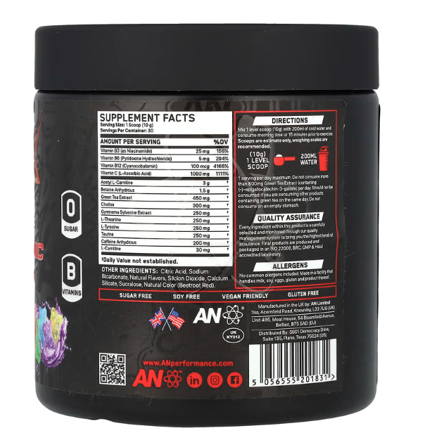 Supplement Facts – ABE Shred-X Powder Thermogenic Fat Burner Ingredients