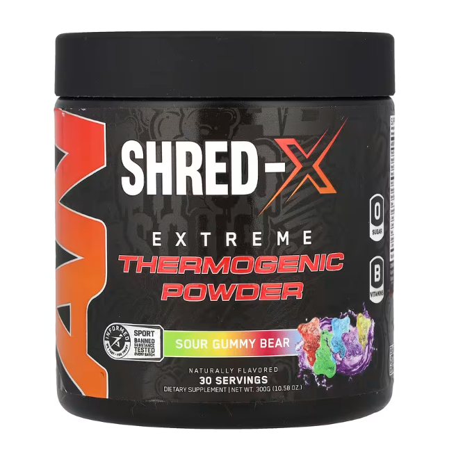 ABE Shred-X Extreme Thermogenic Powder Sour Gummy Bear Fat Burner Drink Mix
