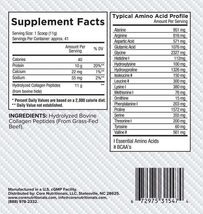 Core Nutritionals Collagen | Hair, Skin, Joint & Recovery Support