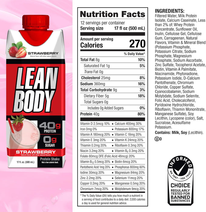 Labrada Lean Body RTD Protein Shake | High Protein Nutrition
