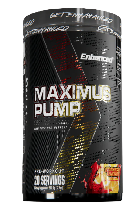 Enhanced Labs Maximus Pump Pre-Workout – Strawberry Lemonade Stim-Free Pumps & Vascularity | TigerFitness