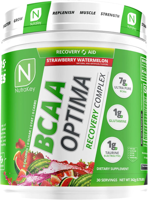 NutraKey BCAA Optima Strawberry Watermelon – Intra-Workout Amino Supplement for Muscle Support