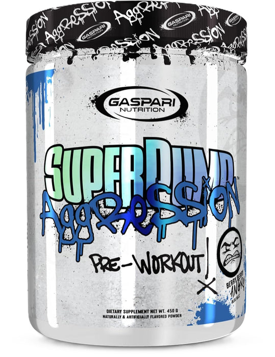 Gaspari Nutrition SuperPump Aggression pre-workout – explosive energy, pump, and focus supplement - Berry Berry Angry