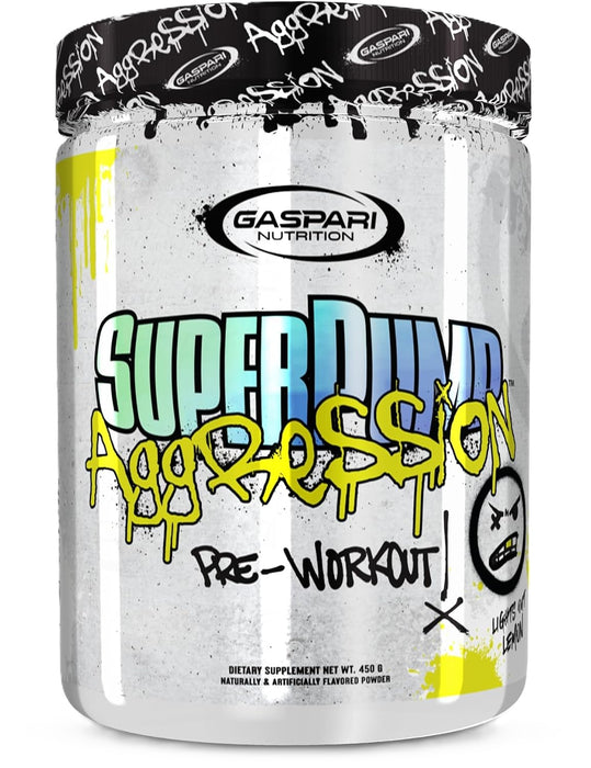 Gaspari Nutrition SuperPump Aggression pre-workout Lights out Lemon – explosive energy, pump, and focus supplement