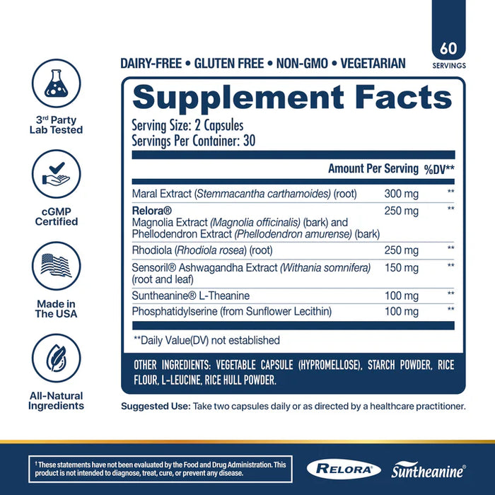NuEthix Cort-Eaze Supplement Facts & Ingredients Label for Cortisol & Stress Balance | Tigerfitness.com