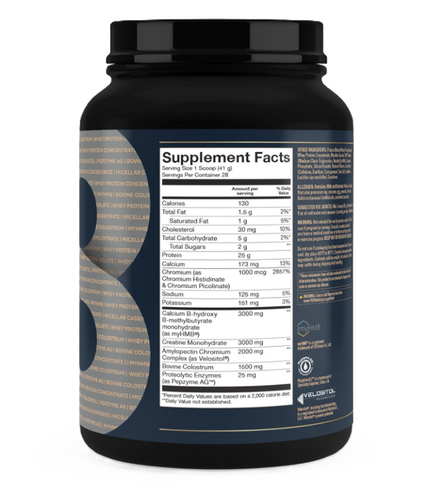 GR8 Lifestyle Ultim8 Protein & Colostrum Complex Supplement Facts Panel – Protein & Immune Support