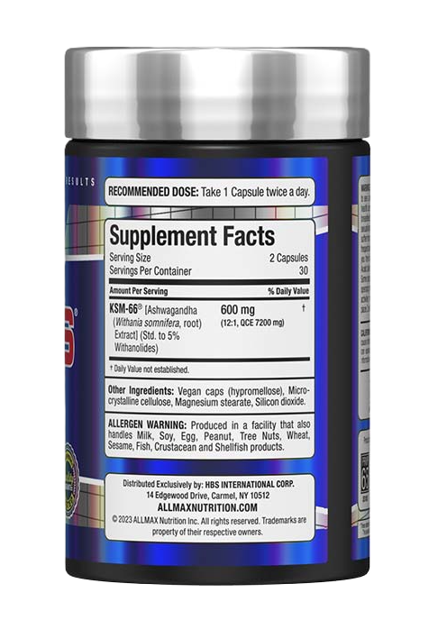 Allmax Ashwagandha KSM-66 | Stress & Hormone Support