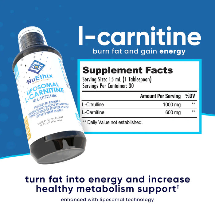 NuEthix Liposomal L-Carnitine | Fat Metabolism & Energy Support