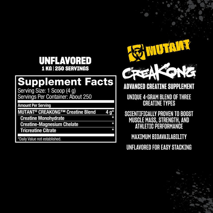 Supplement Facts – MUTANT Creakong Ingredients – TigerFitness