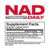 Metabolic Nutrition NAD Daily Supplement Facts & Ingredients Label 30 Capsules – Cellular Health and Longevity Support Formula | TigerFitness