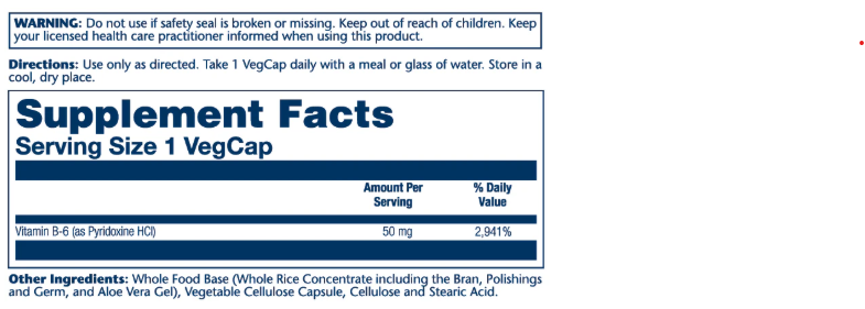 Solaray Vitamin B6 100mg | Energy, Mood & Metabolism Support