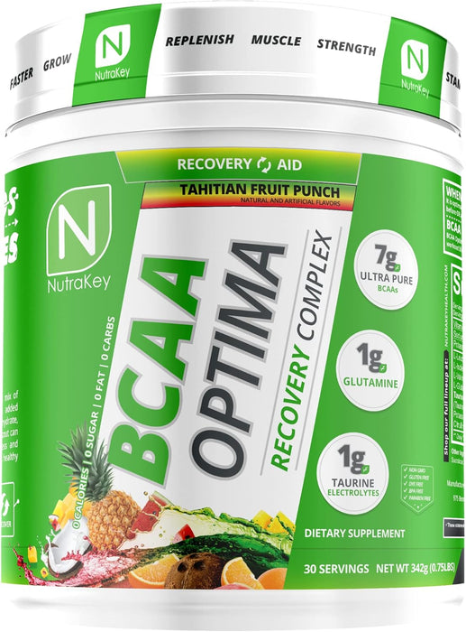 NutraKey BCAA Optima Fruit Punch – 2:1:1 Amino Hydration Drink for Recovery and Endurance