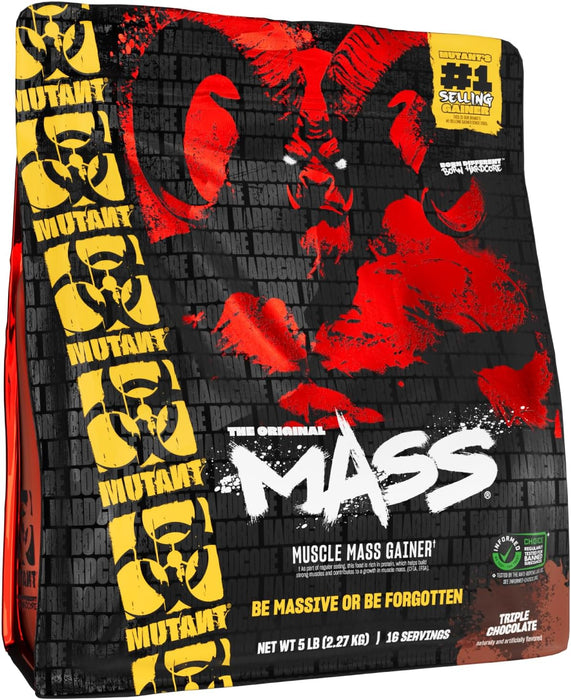 MUTANT MASS Gainer Protein Powder Triple Chocolate 5lb – Muscle Growth & Recovery Formula – TigerFitness