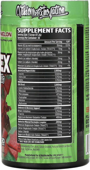 VMI Sports Aminogex Ultra supplement facts Watermelon Flavor 