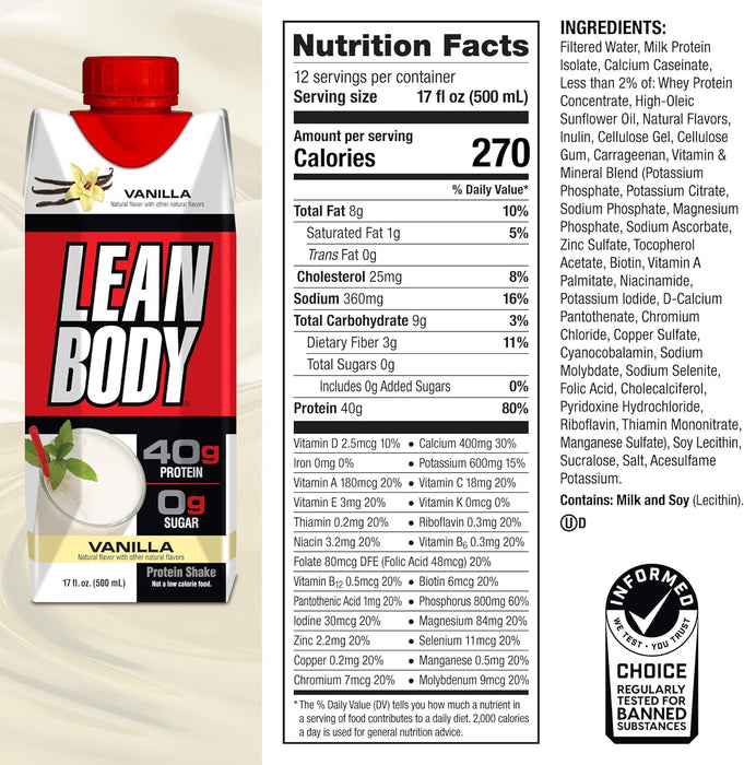Labrada Lean Body RTD Protein Shake | High Protein Nutrition