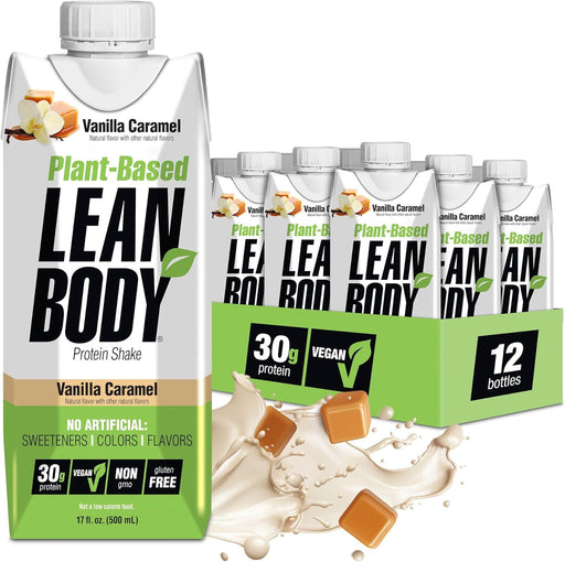 Labrada Lean Body Plant-Based RTD Protein Shake 17oz 12pk – Vanilla Caramel, Vegan, Non-GMO | TigerFitness