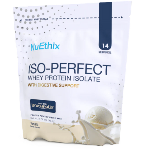 NuEthix ISO-Perfect Whey Protein Isolate – Vanilla, 14 Servings with Digestive Support