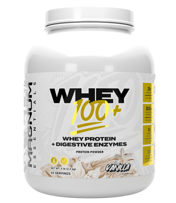 Magnum Whey100 100% Whey Protein Isolate for Lean Muscle & Recovery Front Vanilla – TigerFitness.com