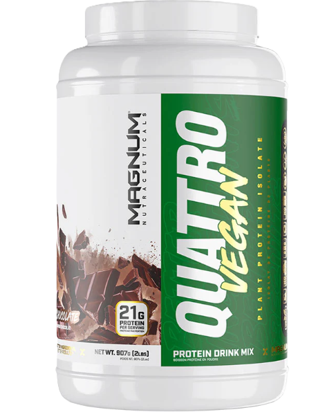 Magnum Quattro Vegan Plant-Based Protein Powder Front Chocolate – TigerFitness.com