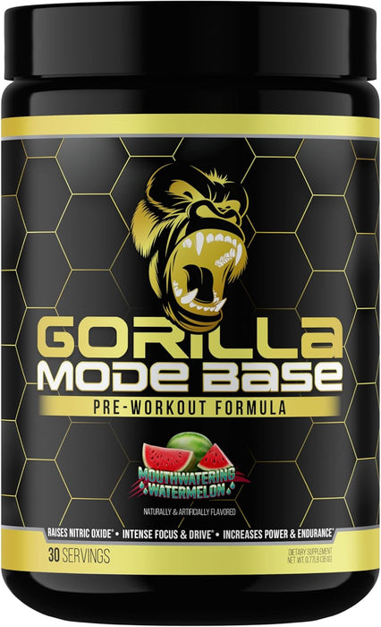 Gorilla Mind Gorilla Mode Base Pre-Workout Stim-Free 30 Servings Mouthwatering Watermelon | TigerFitness.com