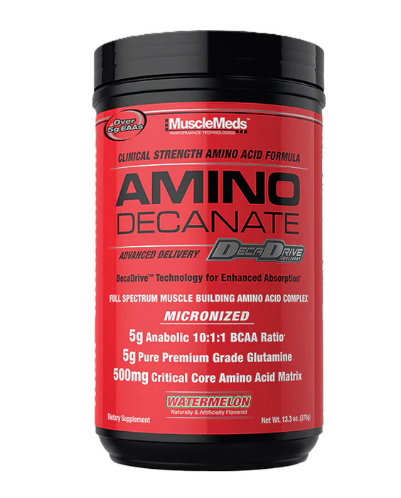MuscleMeds Amino Decanate – 10:1:1 BCAA Muscle Recovery & Performance Formula 30 Servings Watermelon | Tigerfitess.com