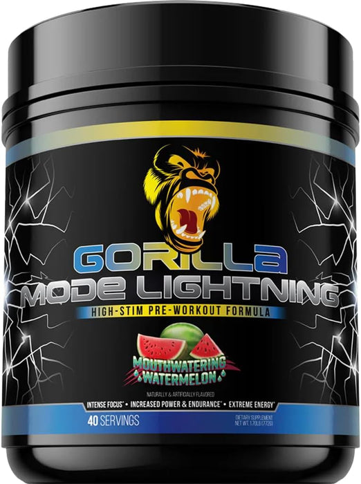 Gorilla Mind Gorilla Mode Lightning Pre-Workout 40 Servings Mouthwatering Watermelon | TigerFitness.com