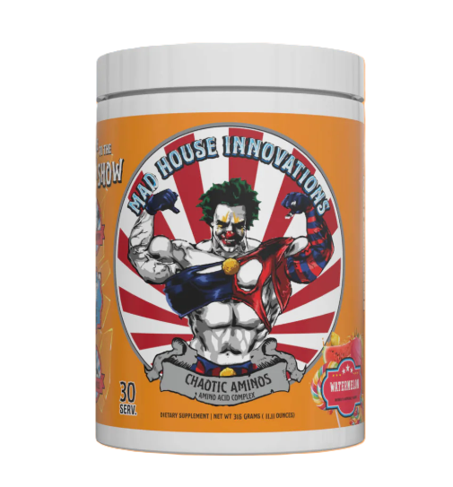 Mad House Innovations Chaotic Aminos Watermelon Flavor | BCAA + EAA Intra-Workout Recovery & Endurance Formula | TigerFitness.com