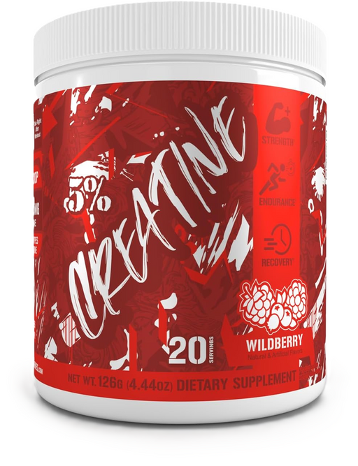5% Nutrition Code Red Creatine Strength and Power Formula Front WildBerry