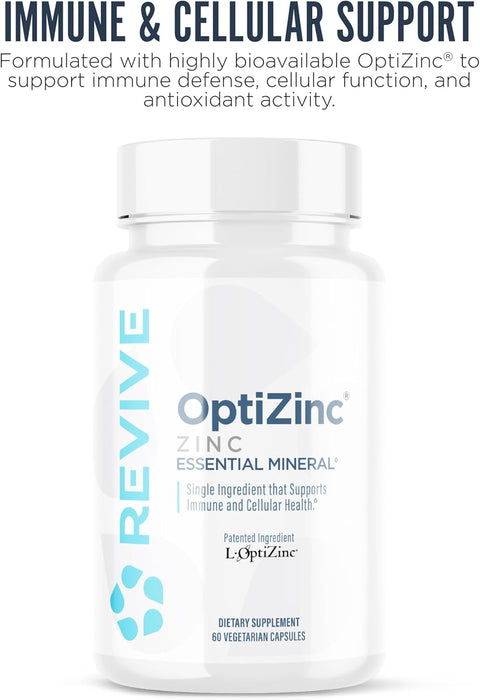 Vegetarian zinc capsules from Revive MD Zinc with OptiZinc mineral support