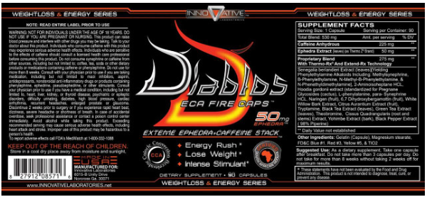 Innovative Labs Diablos ECA Fire | Extreme Thermogenic Fat Burner & Energy Support