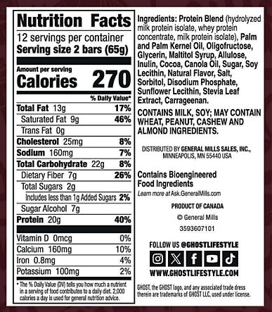 GHOST Protein Bars 12-Pack Box