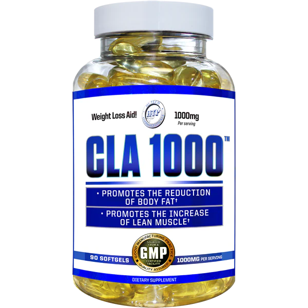 Hi-Tech Pharma CLA 1000 90 Count softgels weight management and lean muscle supplement bottle from Tiger Fitness