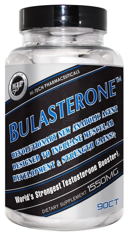 Hi-Tech Pharma Bulasterone 90 Tablets testosterone and muscle building supplement bottle from Tiger Fitness